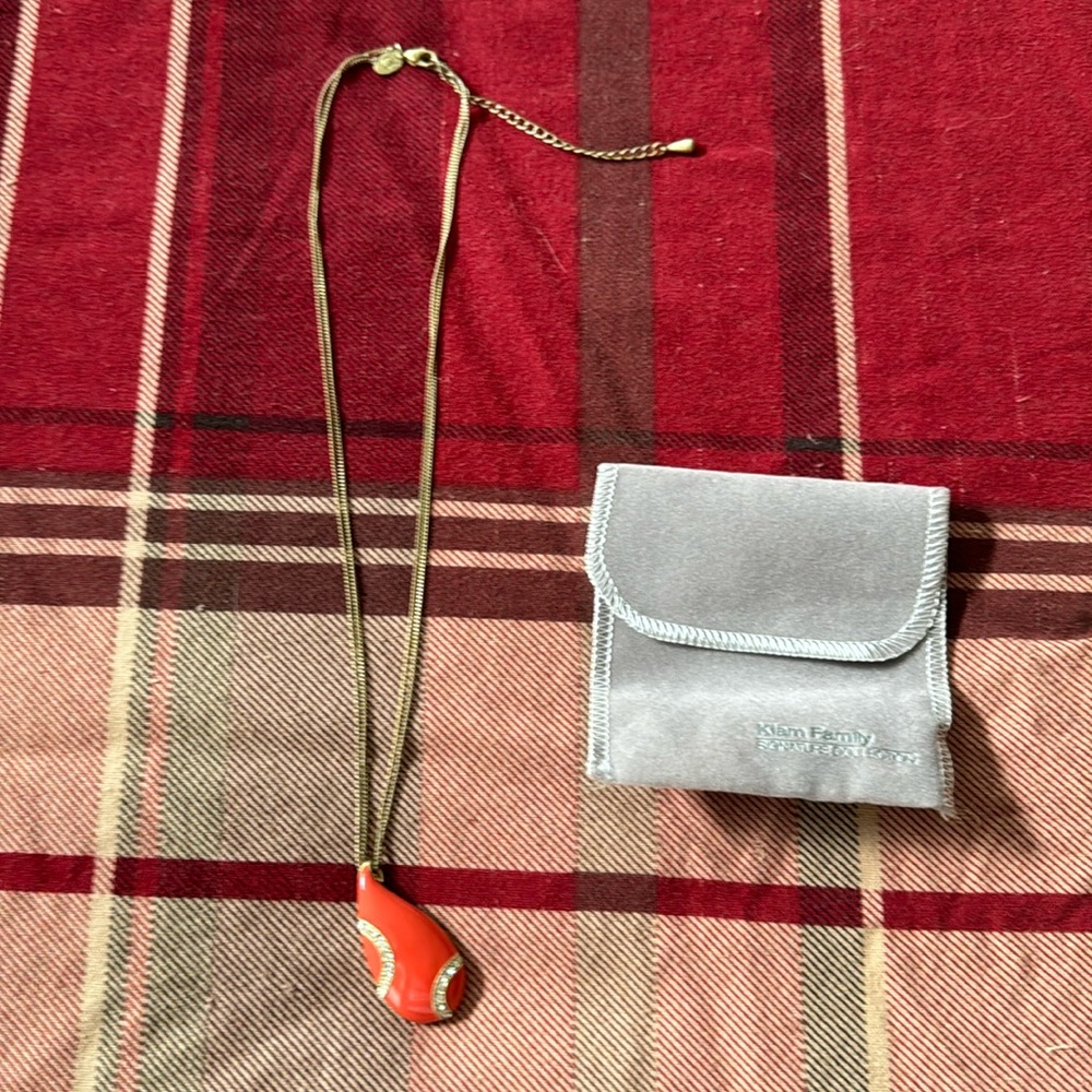 Lia Sophia Coral Teardrop Necklace